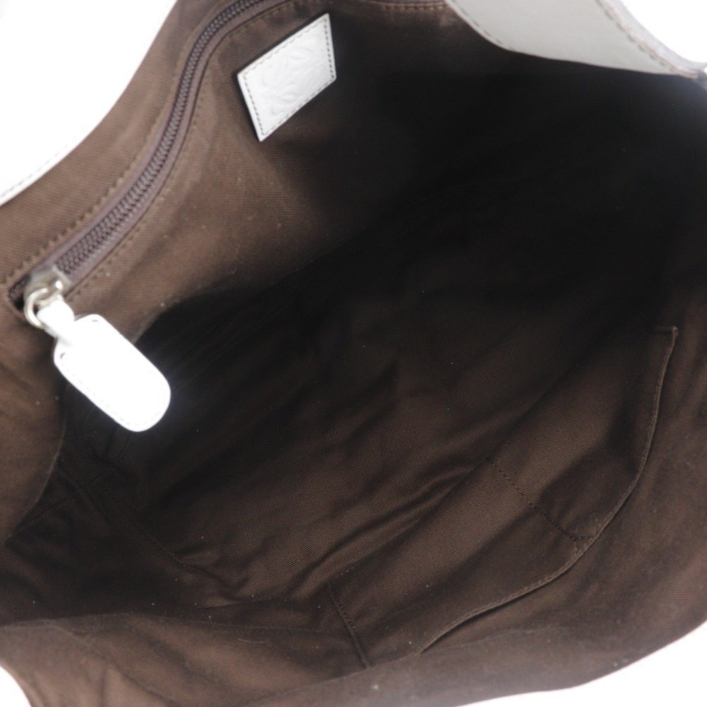 LOEWE White Leather Fiesta Tote Bag Snap Button - Picture 6 of 15